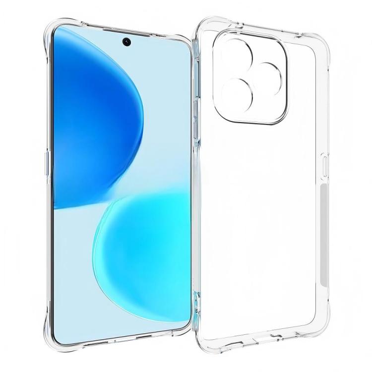 For Honor X8d 4G WANLONFENG Transparent Four-Corner Shockproof TPU Phone Case with Screen Film - Transparent