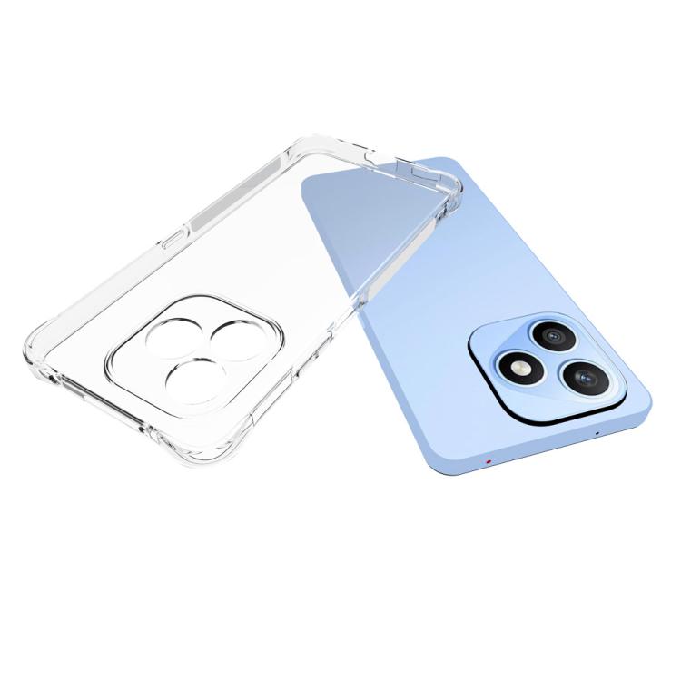 For Honor X8d 4G WANLONFENG Transparent Four-Corner Shockproof TPU Phone Case with Screen Film - Transparent