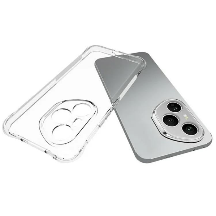 For Honor 400 Pro 5G Global 160.8mm WANLONFENG Transparent Four-Corner Shockproof TPU Phone Case with Screen Film - Transparent