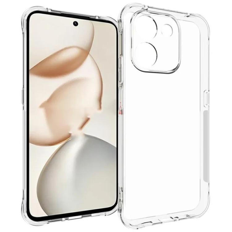 For Honor 600 Smart 5G WANLONFENG Transparent Four-Corner Shockproof TPU Phone Case with Screen Film - Transparent