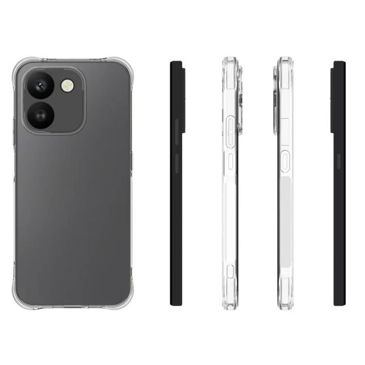 For Honor 600 Smart 5G WANLONFENG Transparent Four-Corner Shockproof TPU Phone Case with Screen Film - Transparent