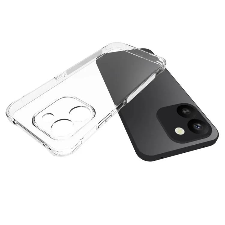 For Honor 600 Smart 5G WANLONFENG Transparent Four-Corner Shockproof TPU Phone Case with Screen Film - Transparent