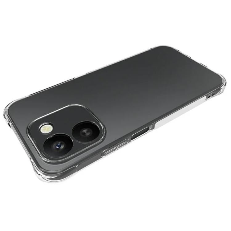 For Honor 600 Smart 5G WANLONFENG Transparent Four-Corner Shockproof TPU Phone Case with Screen Film - Transparent