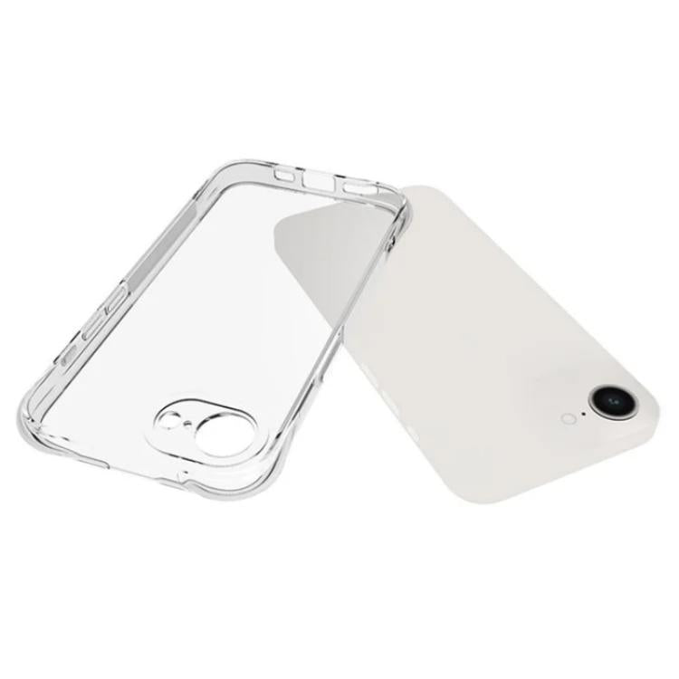 For iPhone 17e / 16e WANLONFENG Transparent Four-Corner Shockproof TPU Phone Case with Screen Film - Transparent