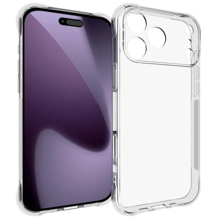 For iPhone 17 Pro Max WANLONFENG Transparent Four-Corner Shockproof TPU Phone Case with Screen Film - Transparent