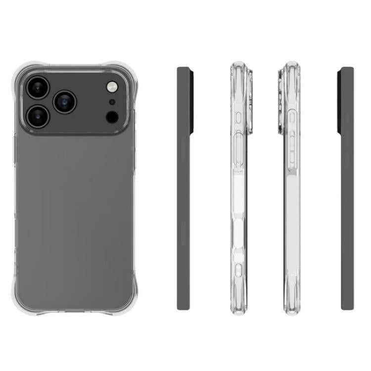 For iPhone 17 Pro Max WANLONFENG Transparent Four-Corner Shockproof TPU Phone Case with Screen Film - Transparent
