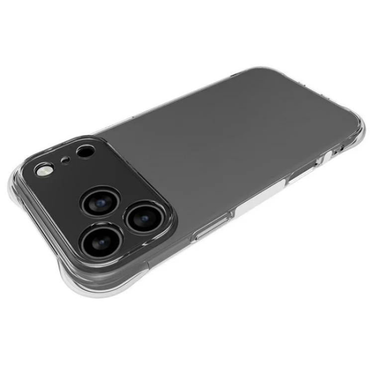 For iPhone 17 Pro Max WANLONFENG Transparent Four-Corner Shockproof TPU Phone Case with Screen Film - Transparent