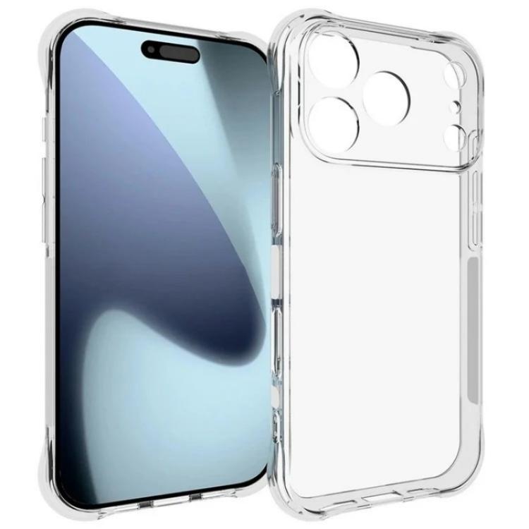 For iPhone 17 Pro WANLONFENG Transparent Four-Corner Shockproof TPU Phone Case with Screen Film - Transparent