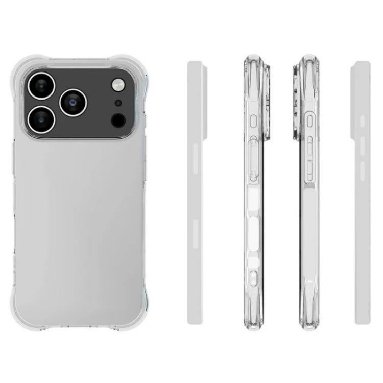 For iPhone 17 Pro WANLONFENG Transparent Four-Corner Shockproof TPU Phone Case with Screen Film - Transparent