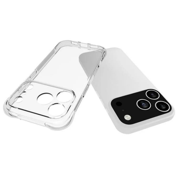 For iPhone 17 Pro WANLONFENG Transparent Four-Corner Shockproof TPU Phone Case with Screen Film - Transparent