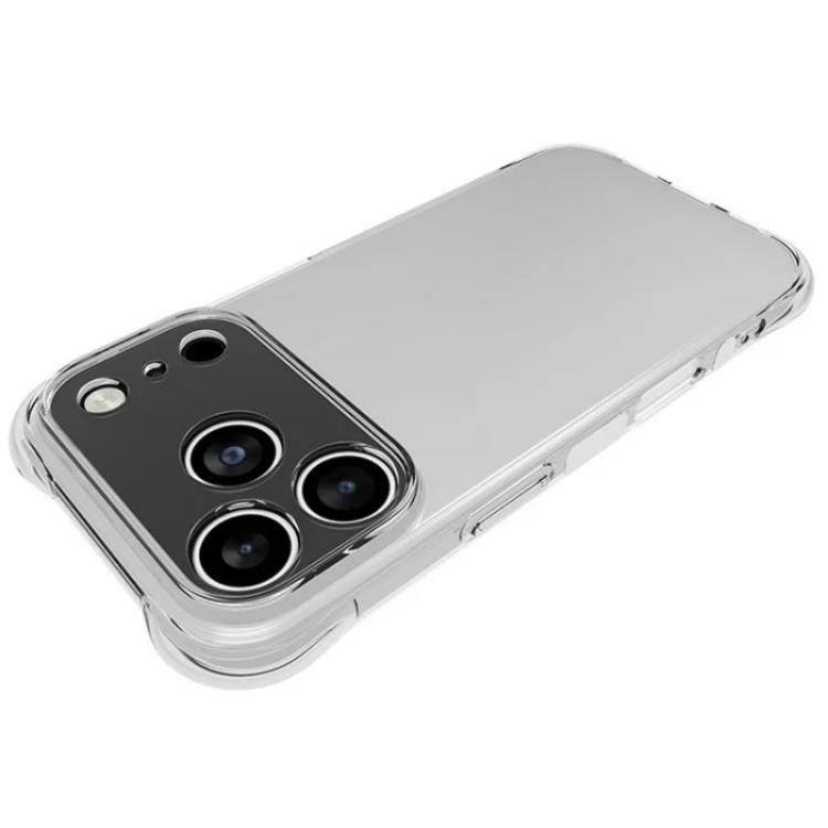 For iPhone 17 Pro WANLONFENG Transparent Four-Corner Shockproof TPU Phone Case with Screen Film - Transparent