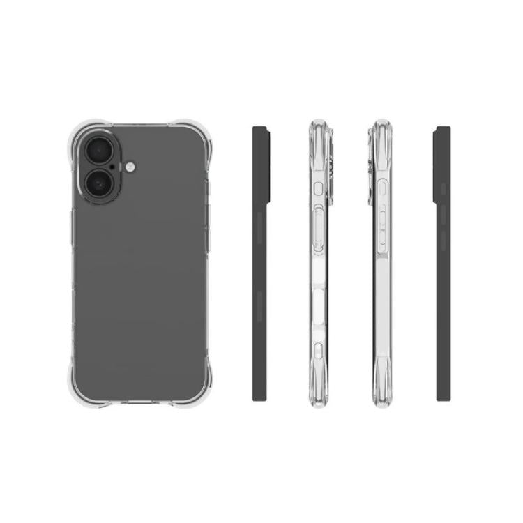 For iPhone 17 WANLONFENG Transparent Four-Corner Shockproof TPU Phone Case with Screen Film - Transparent