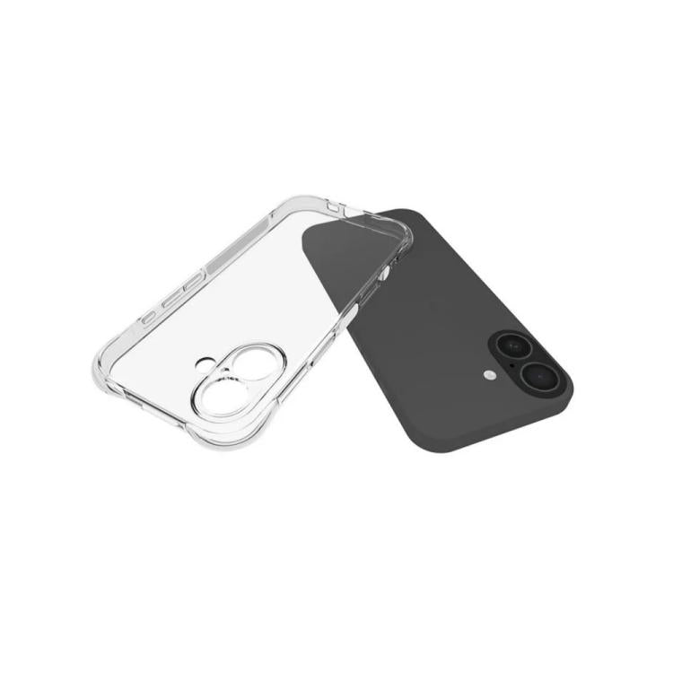 For iPhone 17 WANLONFENG Transparent Four-Corner Shockproof TPU Phone Case with Screen Film - Transparent