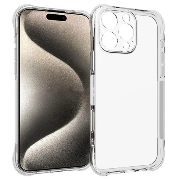 For iPhone 16 Pro Max WANLONFENG Transparent Four-Corner Shockproof TPU Phone Case with Screen Film - Transparent