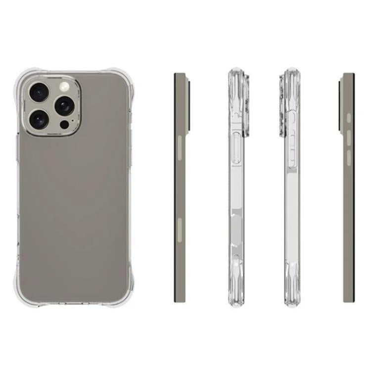 For iPhone 16 Pro Max WANLONFENG Transparent Four-Corner Shockproof TPU Phone Case with Screen Film - Transparent