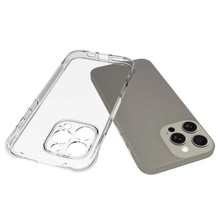 For iPhone 16 Pro Max WANLONFENG Transparent Four-Corner Shockproof TPU Phone Case with Screen Film - Transparent