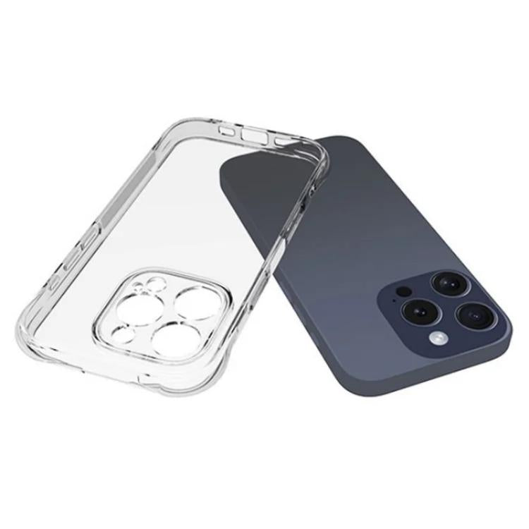 For iPhone 16 Pro WANLONFENG Transparent Four-Corner Shockproof TPU Phone Case with Screen Film - Transparent