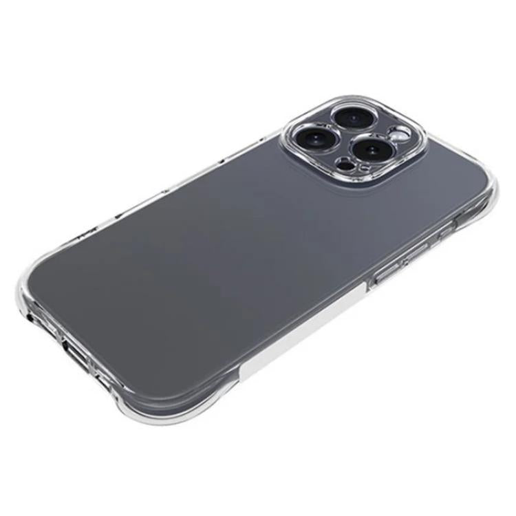For iPhone 16 Pro WANLONFENG Transparent Four-Corner Shockproof TPU Phone Case with Screen Film - Transparent