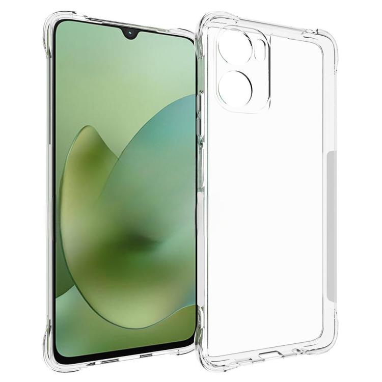 For Motorola Moto G06 Power / G06 4G WANLONFENG Transparent Four-Corner Shockproof TPU Phone Case with Screen Film - Transparent