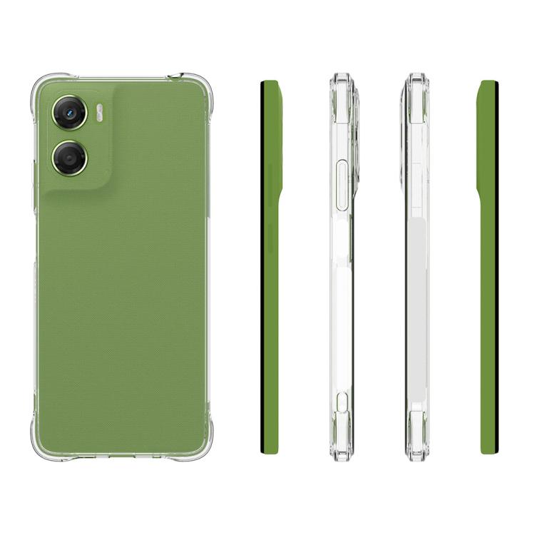 For Motorola Moto G06 Power / G06 4G WANLONFENG Transparent Four-Corner Shockproof TPU Phone Case with Screen Film - Transparent