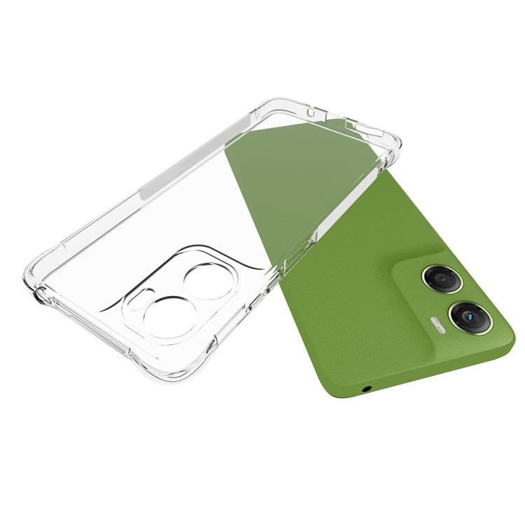 For Motorola Moto G06 Power / G06 4G WANLONFENG Transparent Four-Corner Shockproof TPU Phone Case with Screen Film - Transparent