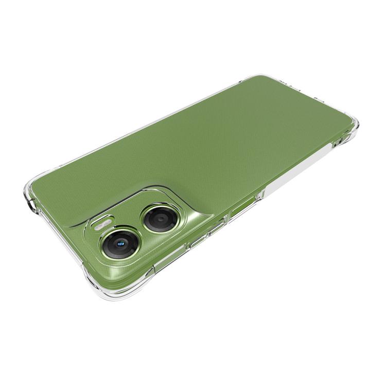 For Motorola Moto G06 Power / G06 4G WANLONFENG Transparent Four-Corner Shockproof TPU Phone Case with Screen Film - Transparent