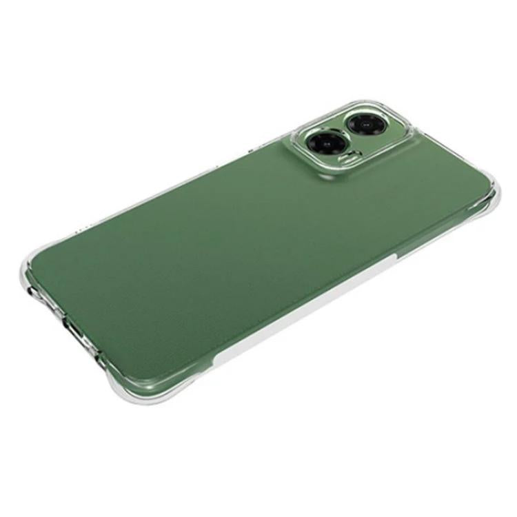 For Motorola Moto G35 5G WANLONFENG Transparent Four-Corner Shockproof TPU Phone Case with Screen Film - Transparent