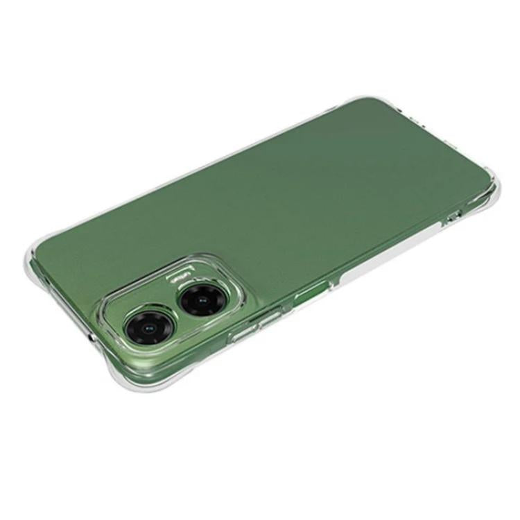 For Motorola Moto G35 5G WANLONFENG Transparent Four-Corner Shockproof TPU Phone Case with Screen Film - Transparent