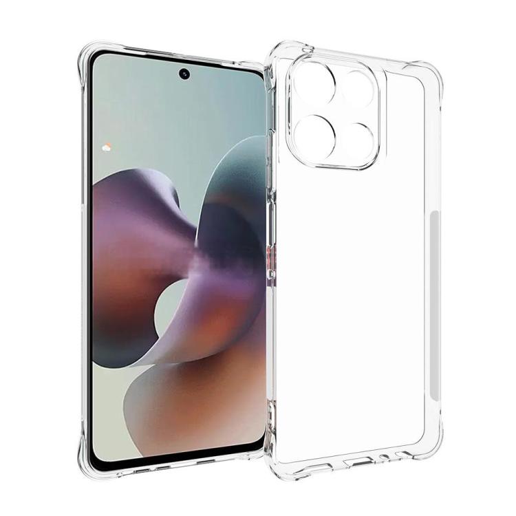 For Motorola Moto G56 5G WANLONFENG Transparent Four-Corner Shockproof TPU Phone Case with Screen Film - Transparent