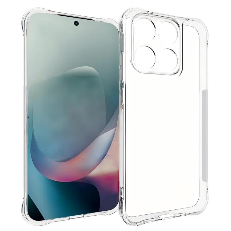 For Motorola Moto G67 / G77 5G WANLONFENG Transparent Four-Corner Shockproof TPU Phone Case with Screen Film - Transparent