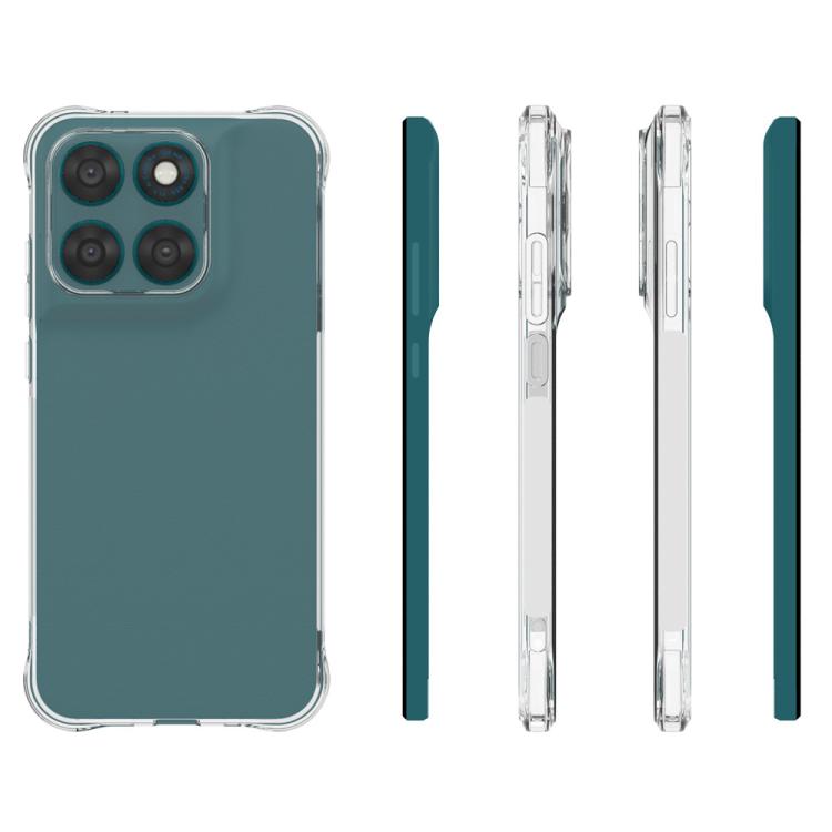 For Motorola Moto G67 / G77 5G WANLONFENG Transparent Four-Corner Shockproof TPU Phone Case with Screen Film - Transparent