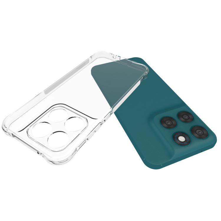 For Motorola Moto G67 / G77 5G WANLONFENG Transparent Four-Corner Shockproof TPU Phone Case with Screen Film - Transparent