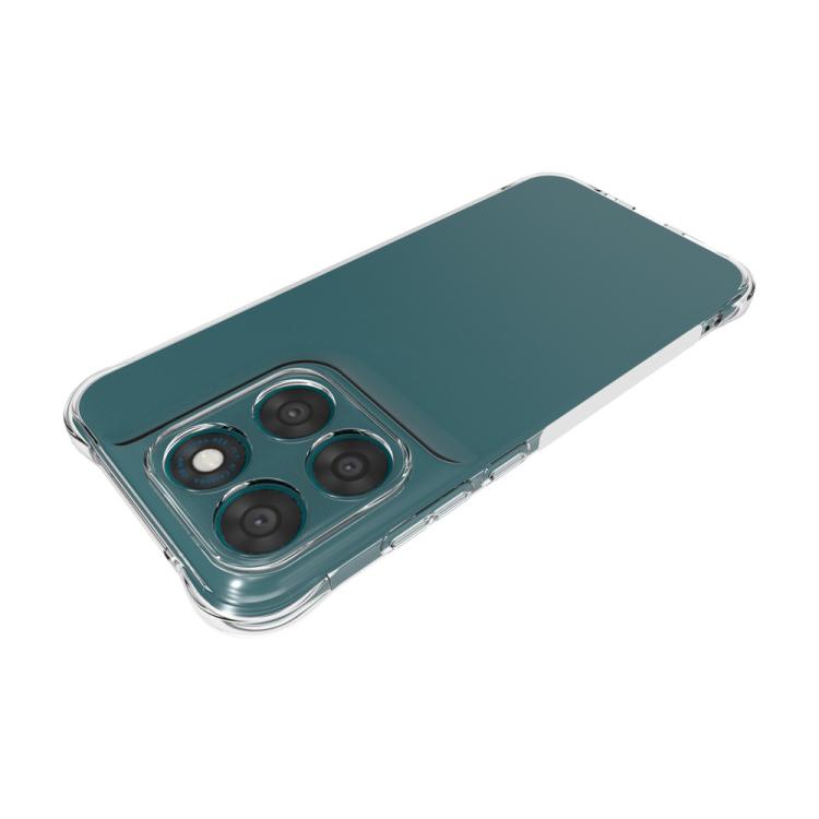 For Motorola Moto G67 / G77 5G WANLONFENG Transparent Four-Corner Shockproof TPU Phone Case with Screen Film - Transparent