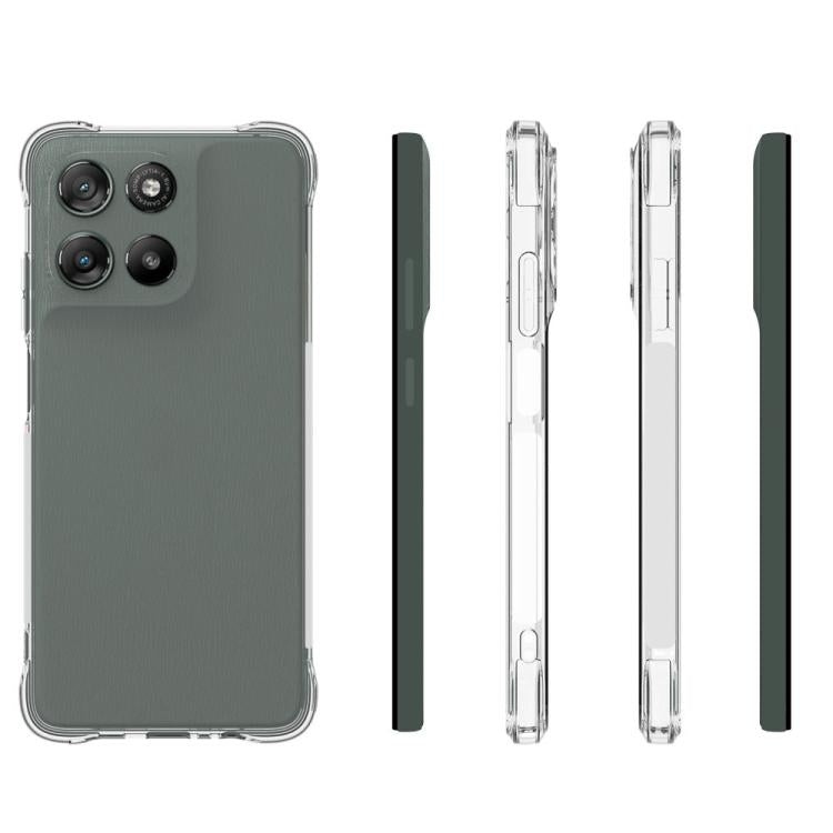 For Motorola Moto G67 Power 5G WANLONFENG Transparent Four-Corner Shockproof TPU Phone Case with Screen Film - Transparent