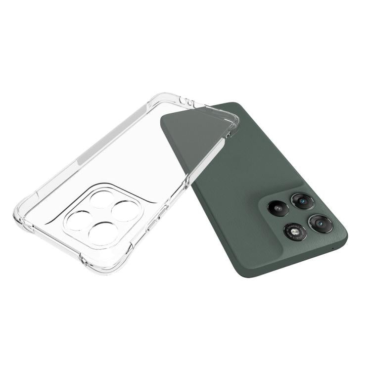 For Motorola Moto G67 Power 5G WANLONFENG Transparent Four-Corner Shockproof TPU Phone Case with Screen Film - Transparent