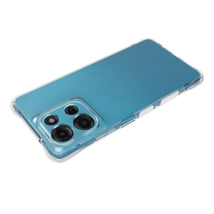 For Motorola Moto G75 5G WANLONFENG Transparent Four-Corner Shockproof TPU Phone Case with Screen Film - Transparent