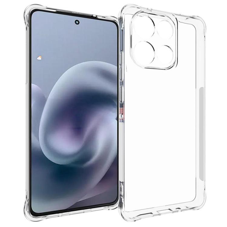 For Motorola Moto G86 5G WANLONFENG Transparent Four-Corner Shockproof TPU Phone Case with Screen Film - Transparent