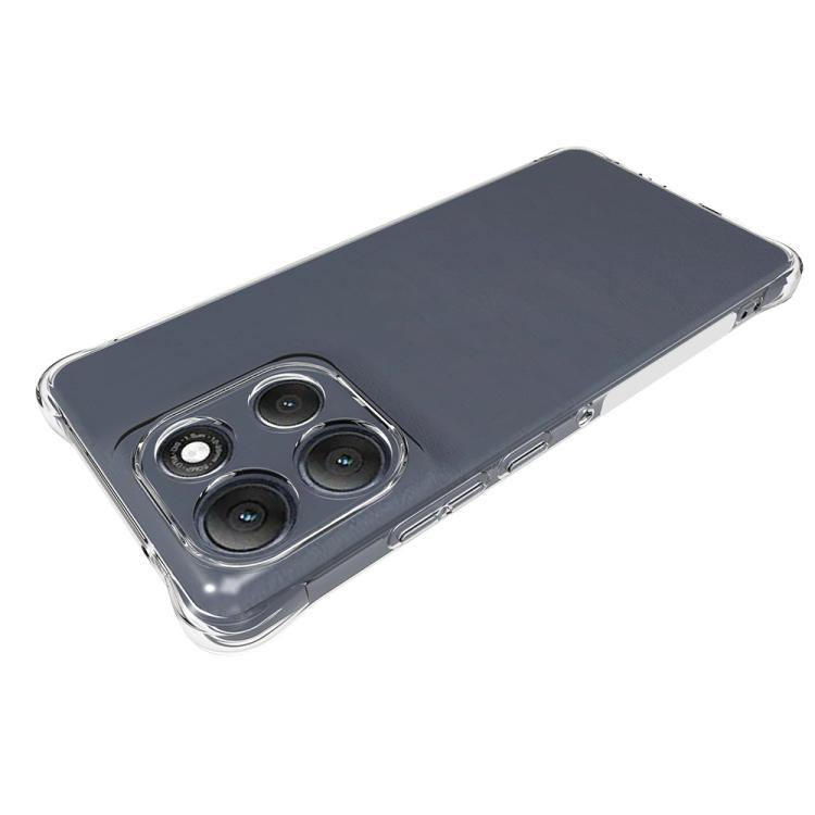 For Motorola Moto G86 5G WANLONFENG Transparent Four-Corner Shockproof TPU Phone Case with Screen Film - Transparent