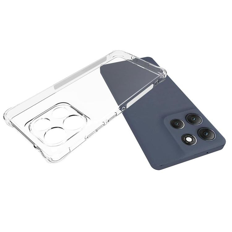 For Motorola Moto G86 Power 5G WANLONFENG Transparent Four-Corner Shockproof TPU Phone Case with Screen Film - Transparent