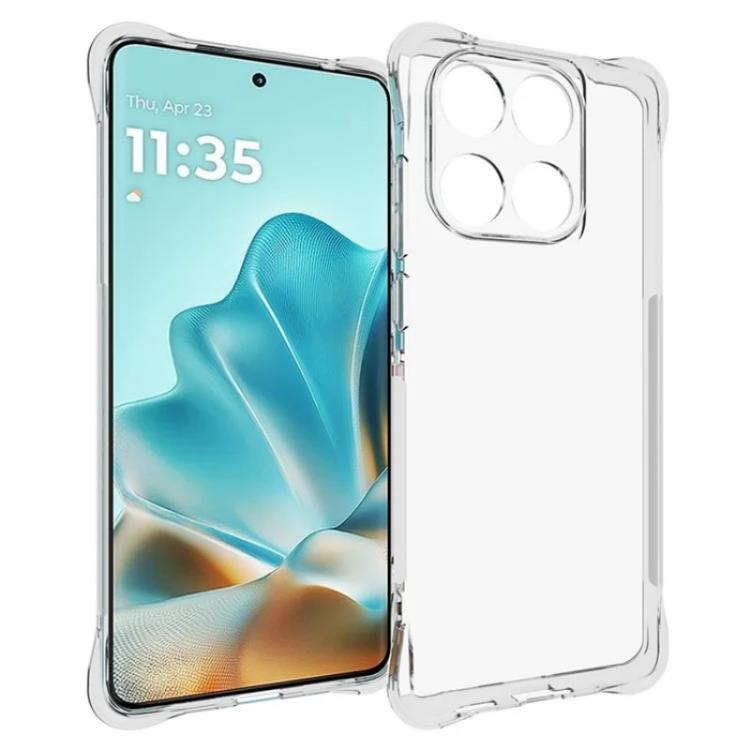 For Motorola Edge 60 / 60 Fusion 5G WANLONFENG Transparent Four-Corner Shockproof TPU Phone Case with Screen Film - Transparent