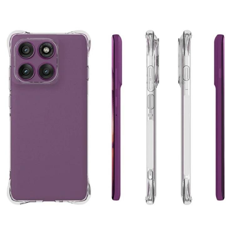 For Motorola Edge 60 Pro 5G WANLONFENG Transparent Four-Corner Shockproof TPU Phone Case with Screen Film - Transparent