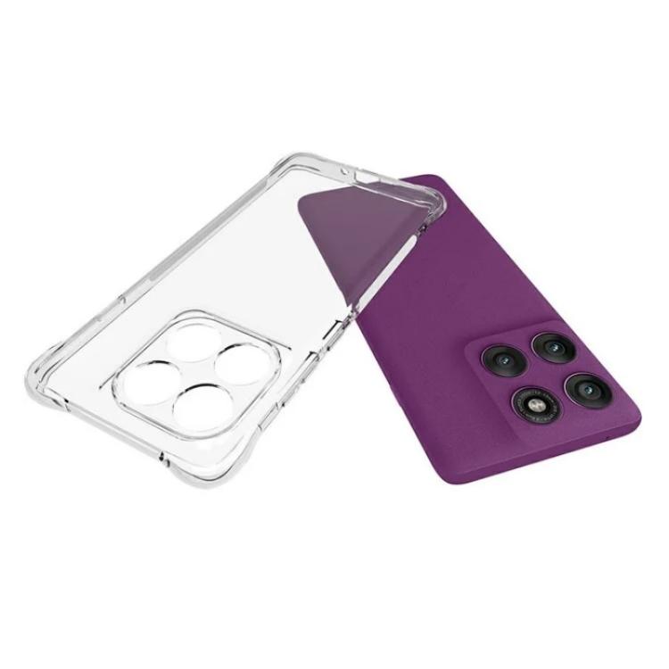 For Motorola Edge 60 Pro 5G WANLONFENG Transparent Four-Corner Shockproof TPU Phone Case with Screen Film - Transparent