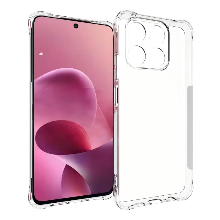 For Motorola Moto G37 / G47 5G WANLONFENG Transparent Four-Corner Shockproof TPU Phone Case with Screen Film - Transparent