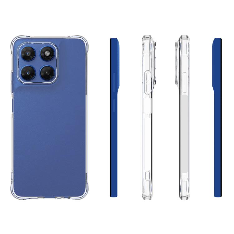 For Motorola Moto G37 Power 5G WANLONFENG Transparent Four-Corner Shockproof TPU Phone Case with Screen Film - Transparent