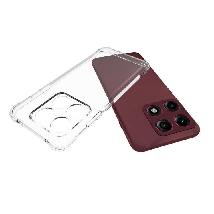 For Motorola Edge 70 Pro 5G WANLONFENG Transparent Four-Corner Shockproof TPU Phone Case with Screen Film - Transparent