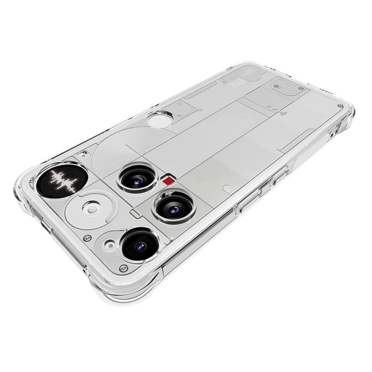 For Nothing Phone 3 5G WANLONFENG Transparent Four-Corner Shockproof TPU Phone Case with Screen Film - Transparent