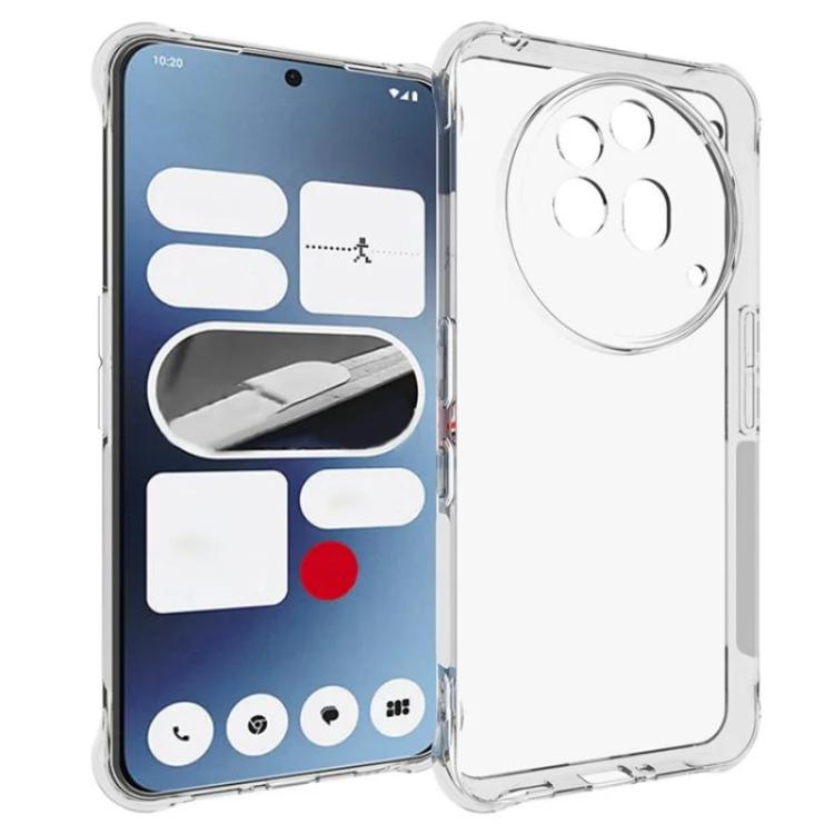 For Nothing Phone 3a Pro WANLONFENG Transparent Four-Corner Shockproof TPU Phone Case with Screen Film - Transparent