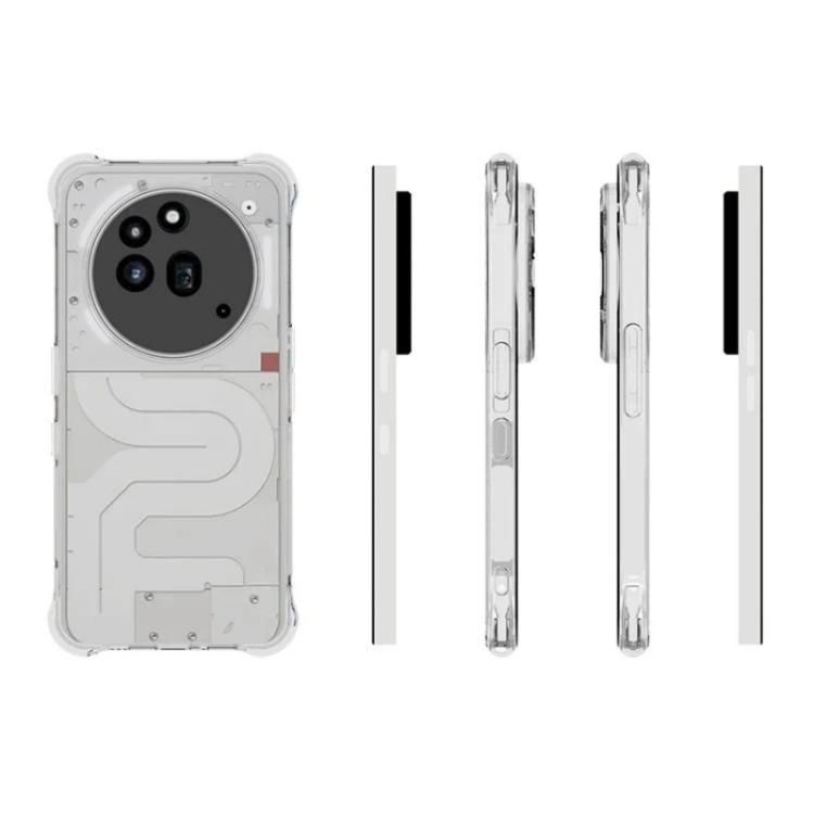 For Nothing Phone 3a Pro WANLONFENG Transparent Four-Corner Shockproof TPU Phone Case with Screen Film - Transparent