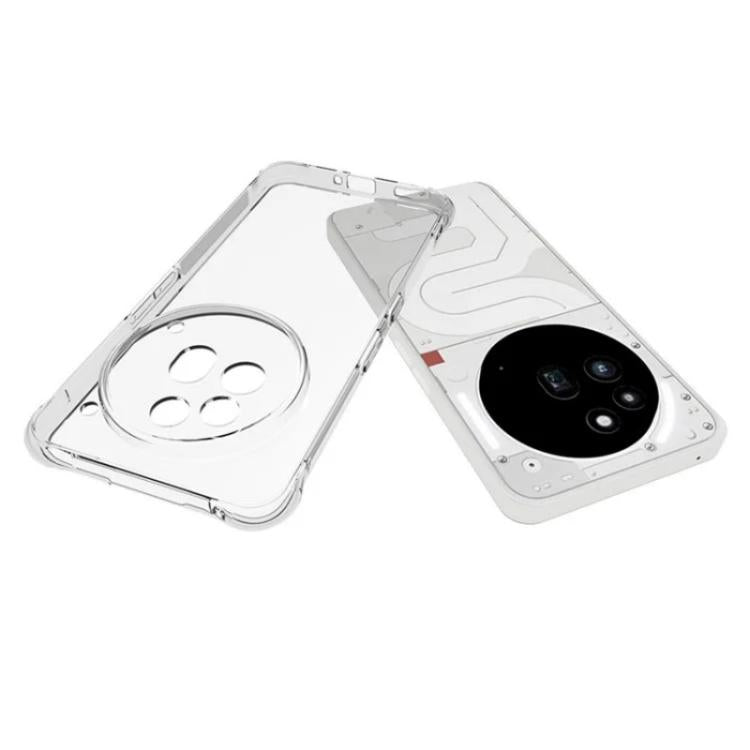For Nothing Phone 3a Pro WANLONFENG Transparent Four-Corner Shockproof TPU Phone Case with Screen Film - Transparent