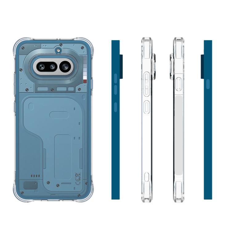 For Nothing Phone 4a WANLONFENG Transparent Four-Corner Shockproof TPU Phone Case with Screen Film - Transparent